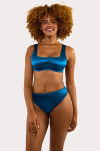Kylie Teal High-Waist High-Leg Bottoms