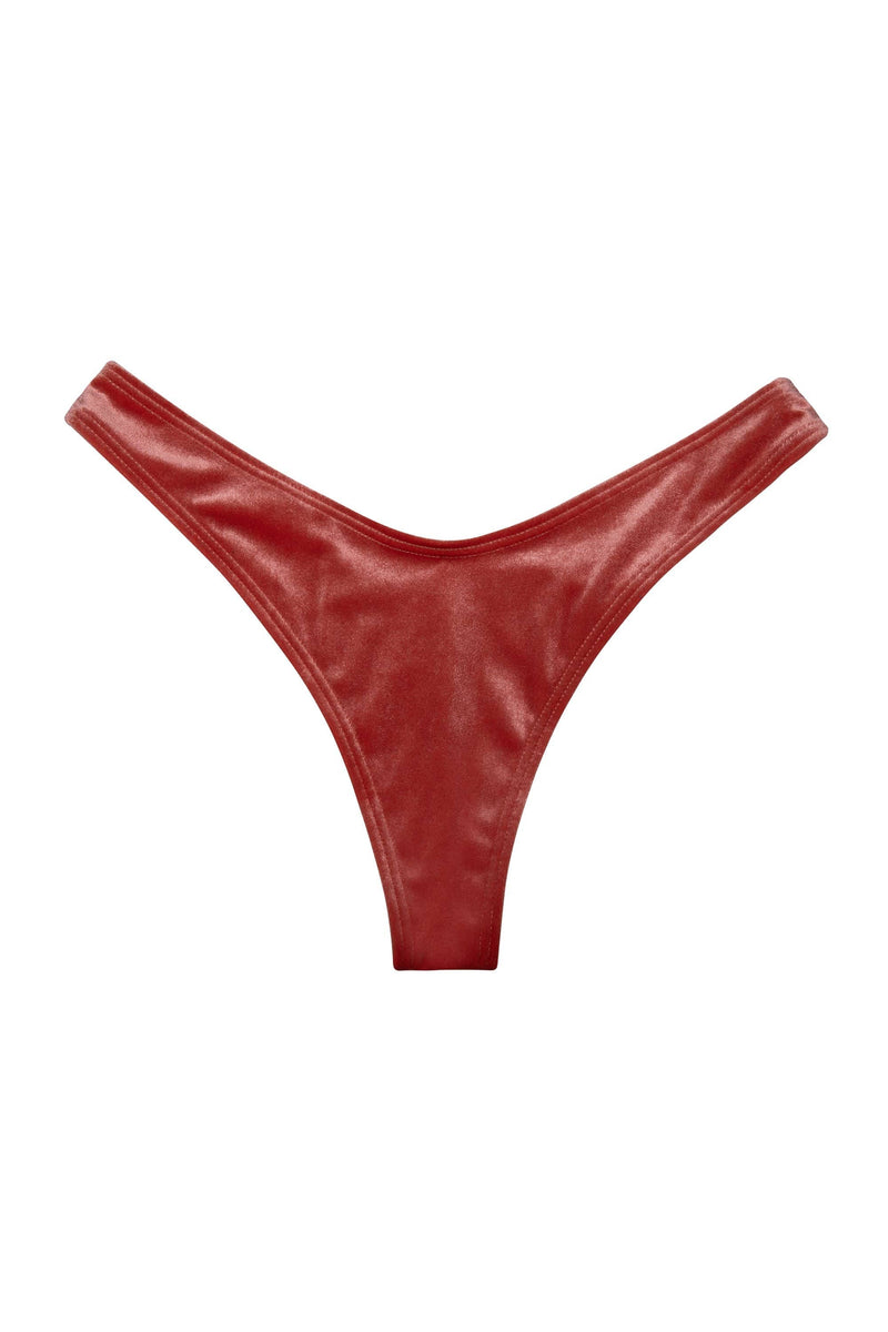 Wolf & Whistle Lillian Peach Velvet V Shape Brief