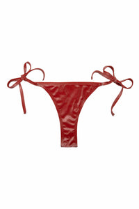 Lillian Peach Velvet Tie Side Bikini Brief